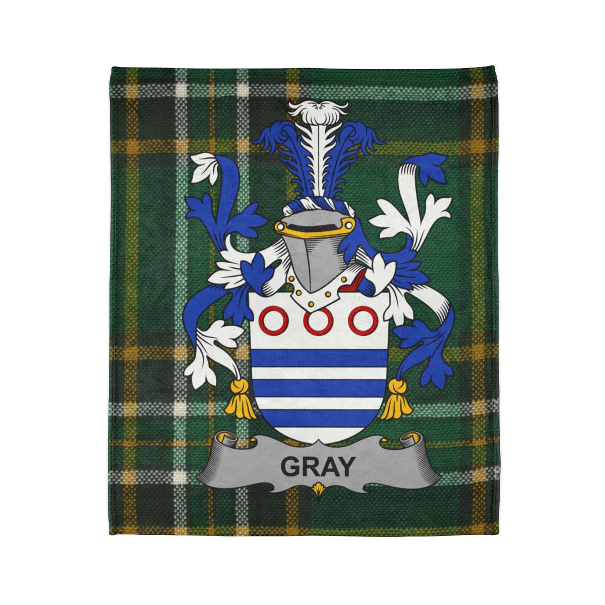 Gray Family Crest Tartan Green Color Blanket product