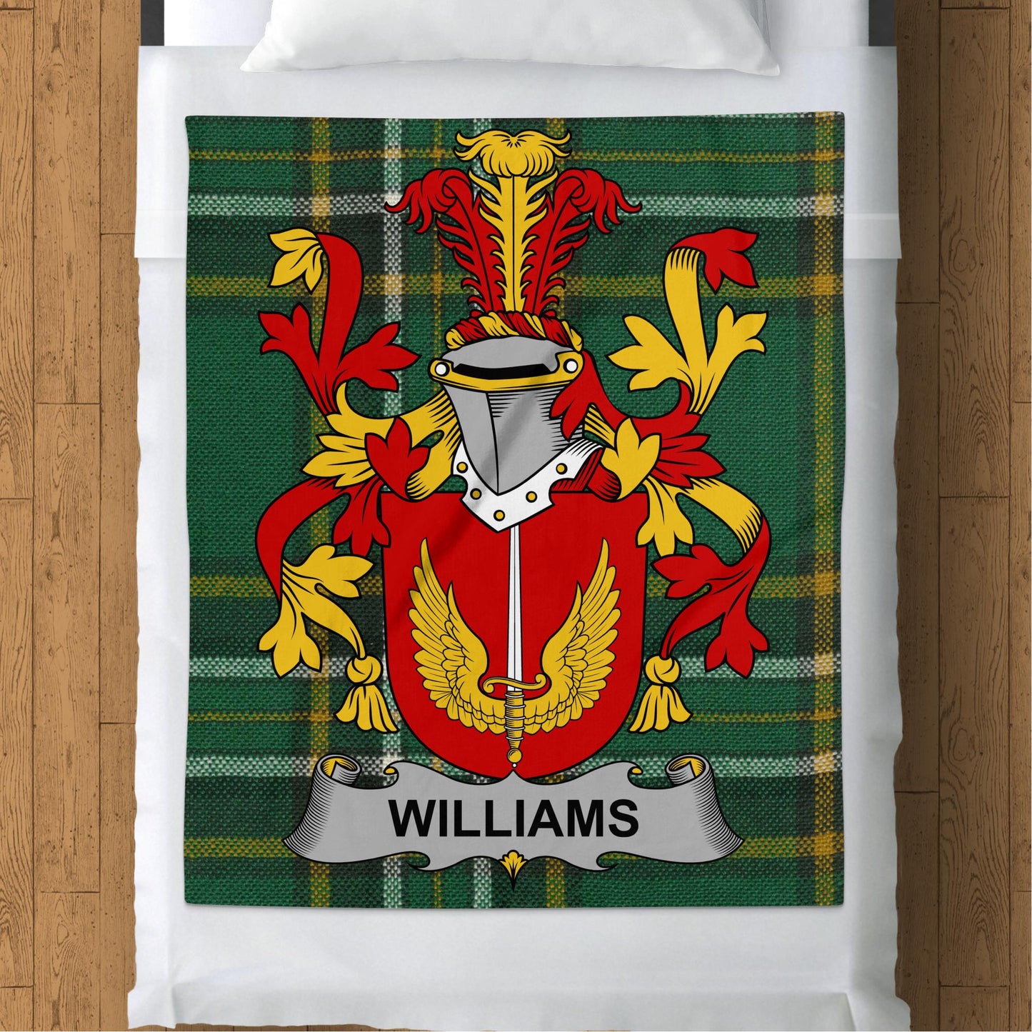 Williams Surname Irish Tartan Throw Blanket - Living Stone Gifts