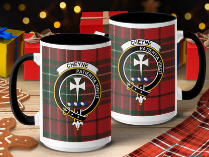 Clan Cheyne Scottish Tartan Crest Mug - Living Stone Gifts