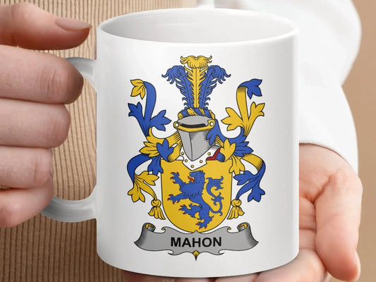 Mahon Surname Irish Family Crest Mug - Celtic Ancestry Gifts