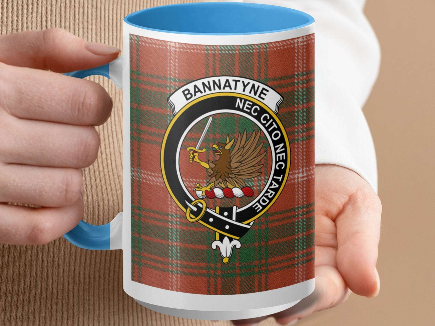 Bannatyne Family Clan Crest Tartan Plaid Design Mug - Living Stone Gifts