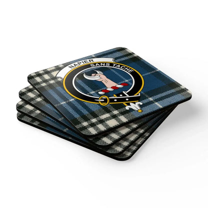 Clan Napier Scottish Tartan Family Crest Coaster Set product