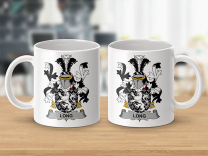 Long Surname Irish Family Coat of Arms Mug - Celtic Ancestry Gifts