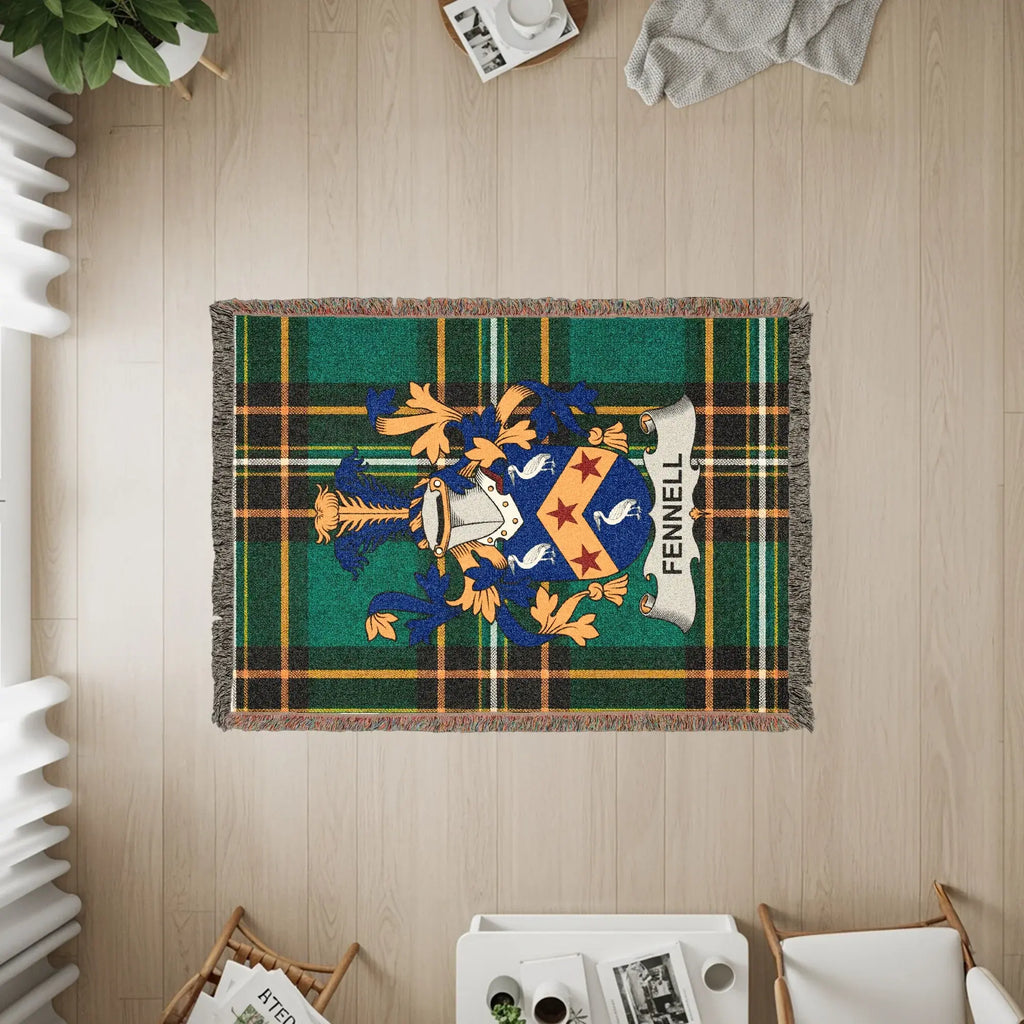 Fennell Family Crest Green Tartan Throw product type