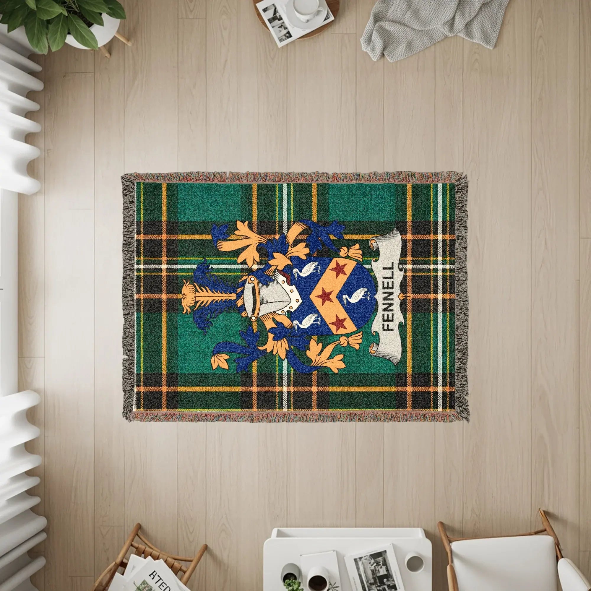 Fennell Family Crest Green Tartan Throw product type