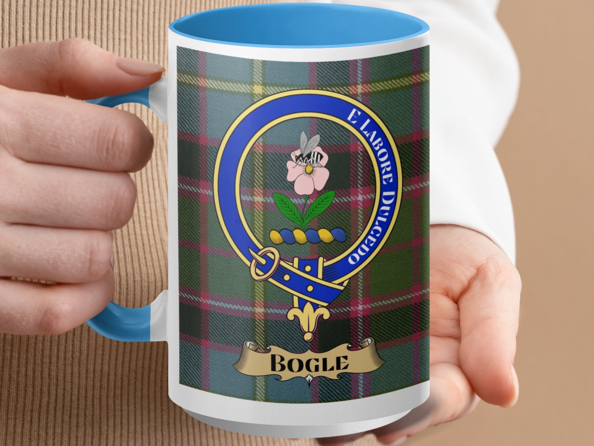 Vibrant Tartan Print with Enchanting Bogle Emblem Mug - Living Stone Gifts