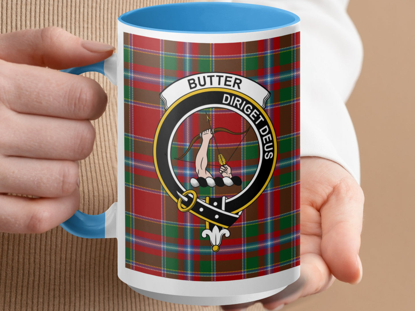 Scottish Clan Crest and Tartan Design Pattern Mug - Living Stone Gifts