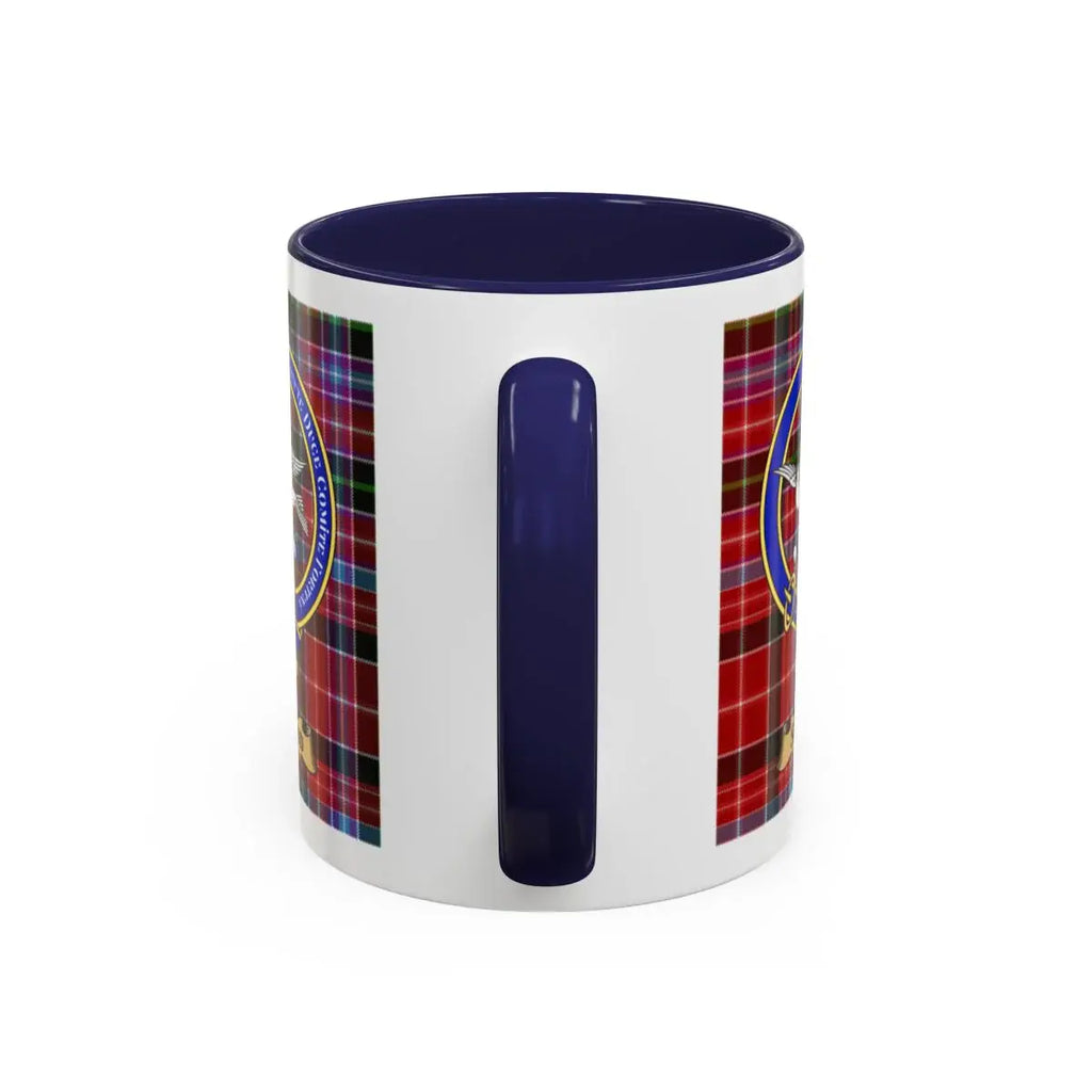 Shand clan crest mug shown in 11 oz and 15 oz sizes