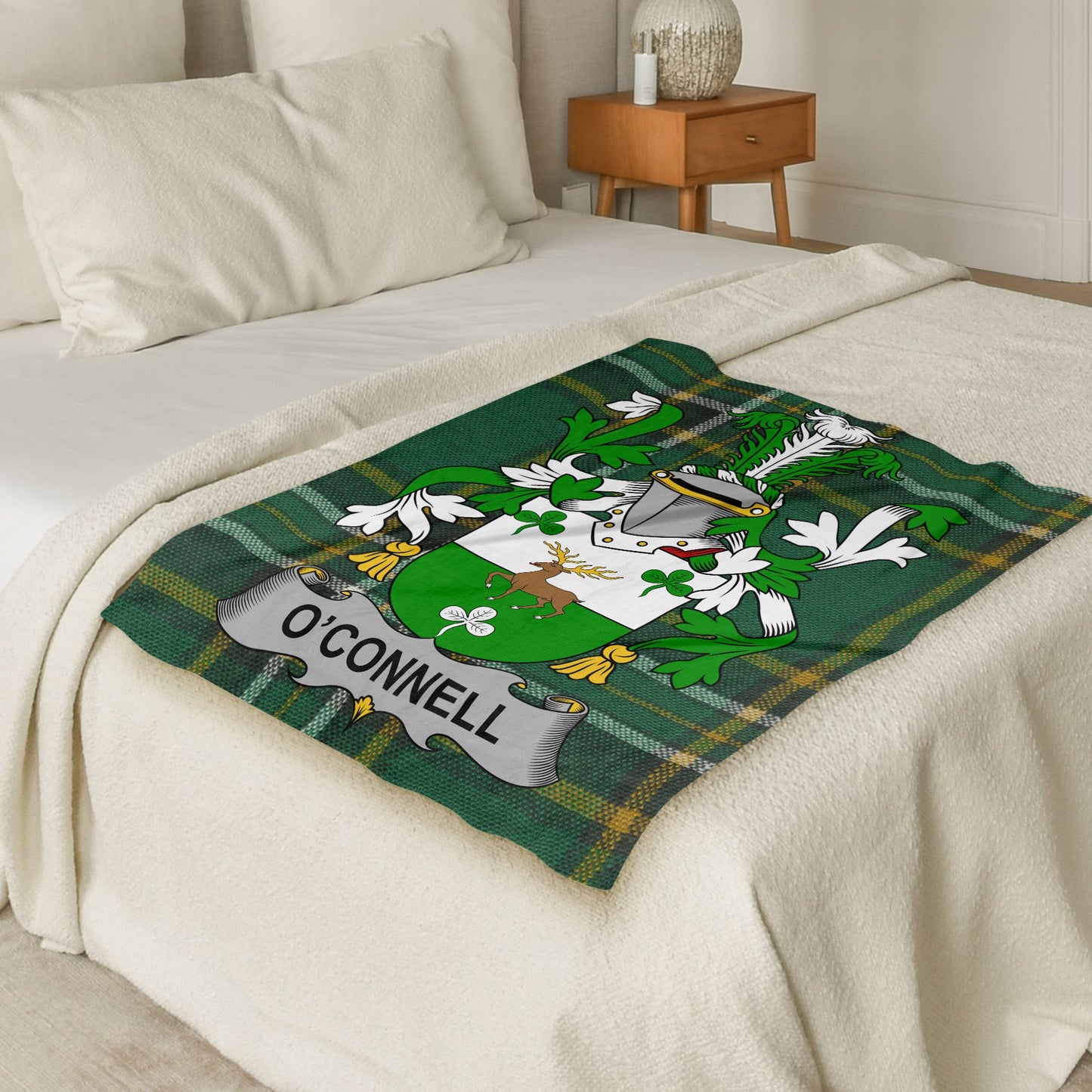 O'Connell Surname Irish Tartan Throw Blanket - Living Stone Gifts