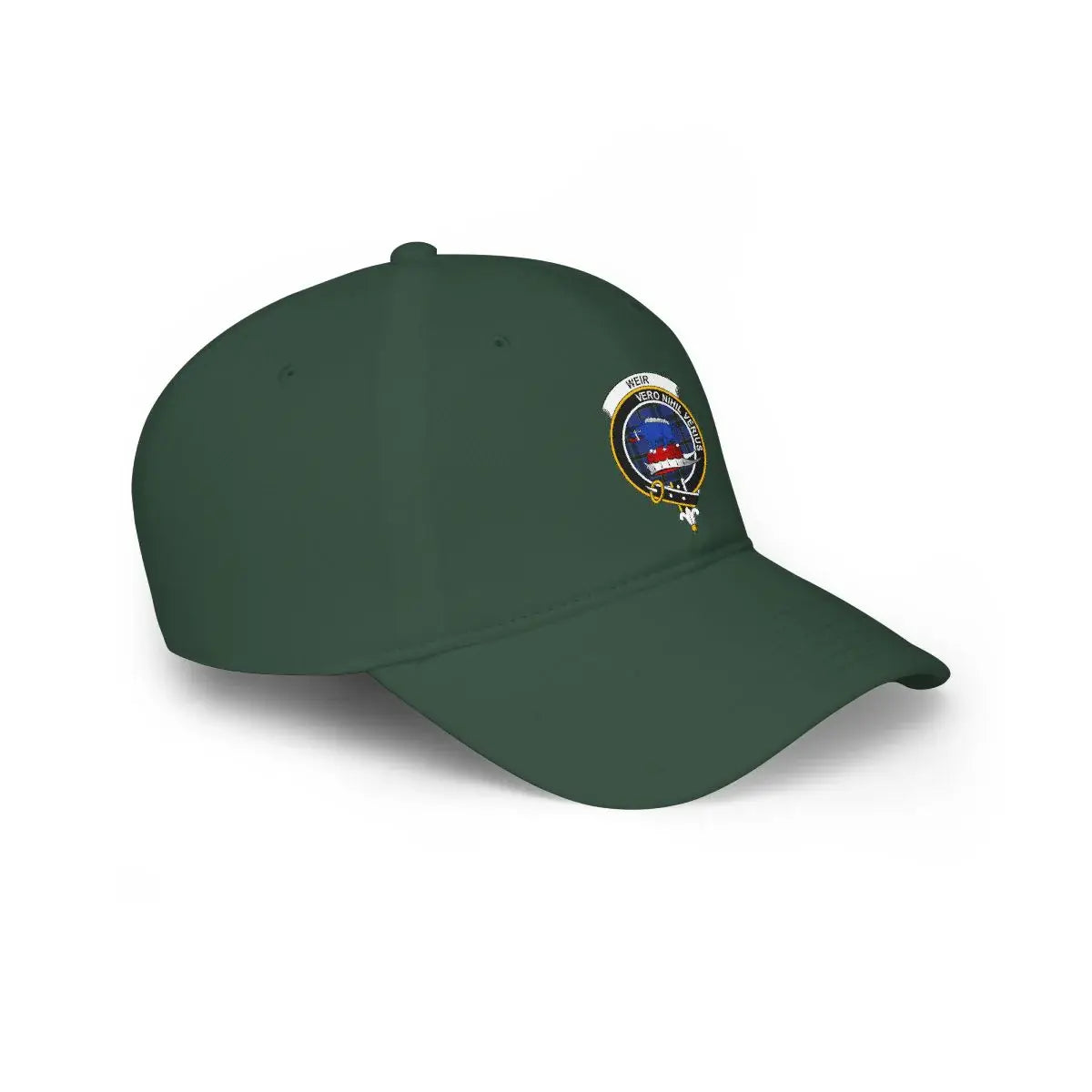 Dark Green Baseball Cap with Embroidered Patch Design