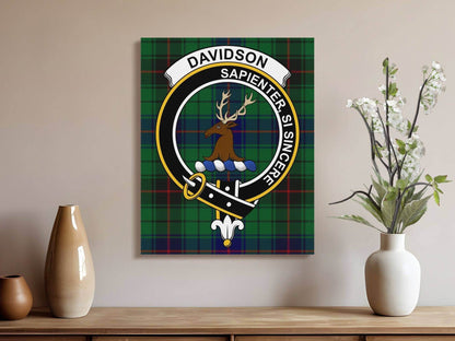 Davidson Scottish Tartan Crest Canvas - Celtic Ancestry Gifts