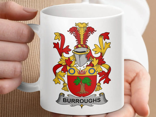 Burroughs Surname Irish Family Crest Pride Graphic Mug - Celtic Ancestry Gifts