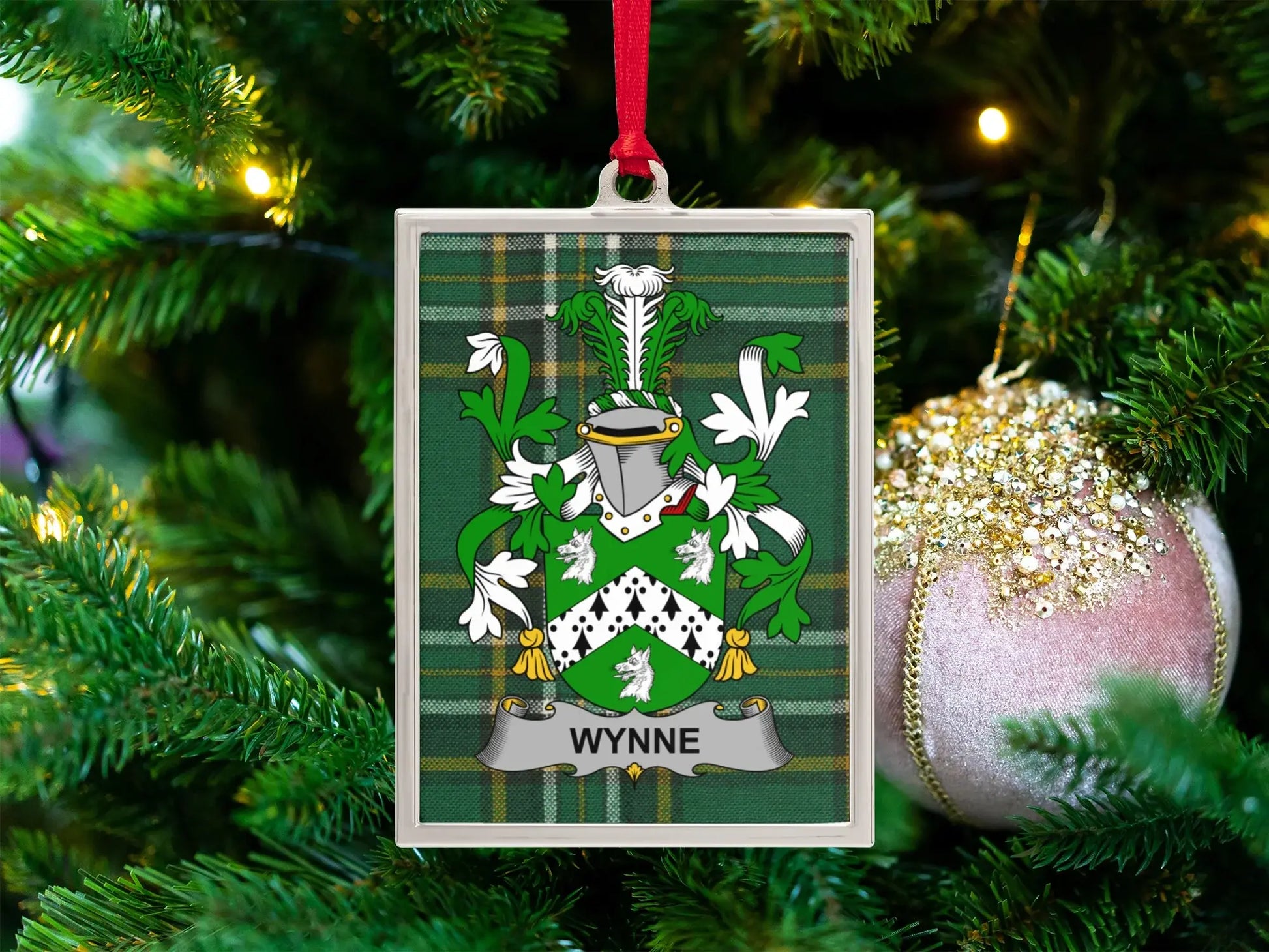 Wynne Family Crest Holiday Tree Ornament product