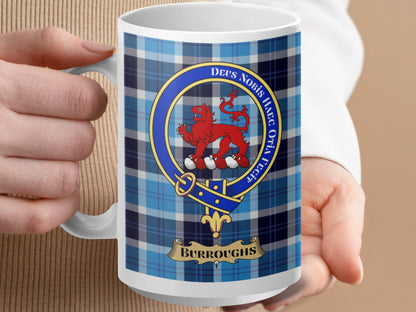 Burroughs Clan Crest Tartan Plaid Coffee Mug - Living Stone Gifts