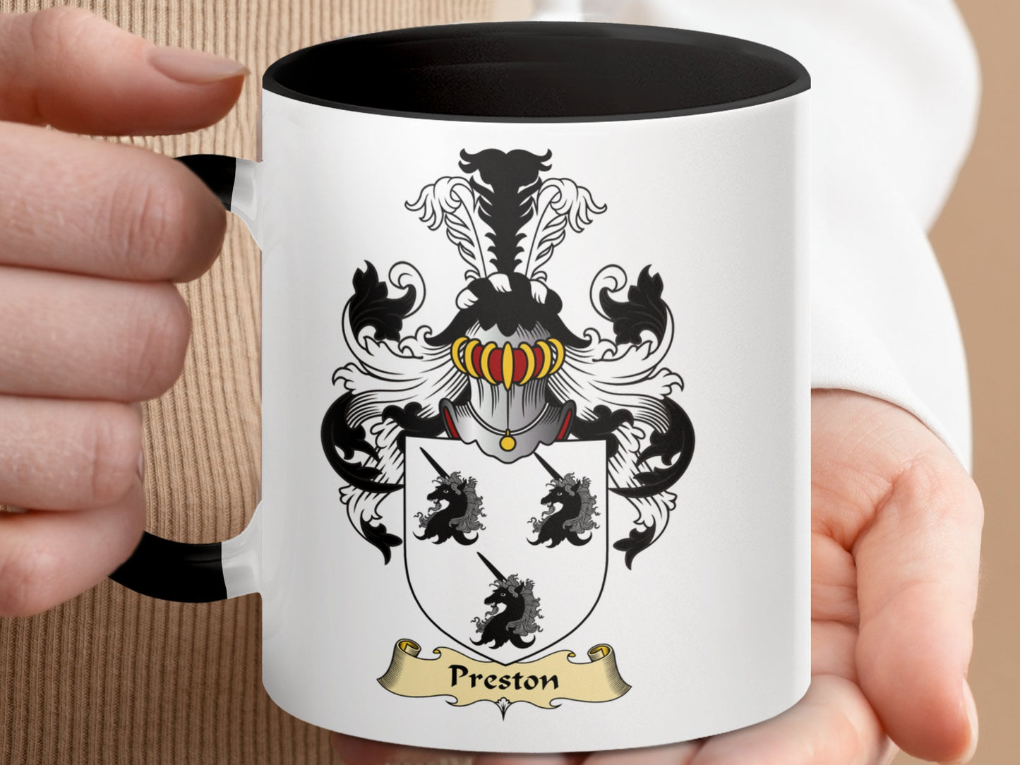 Scottish Clan Preston Coat of Arms Crest Design Mug - Living Stone Gifts