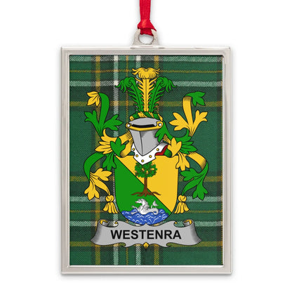 Westonra Family Crest Plaid Green Christmas Ornament product