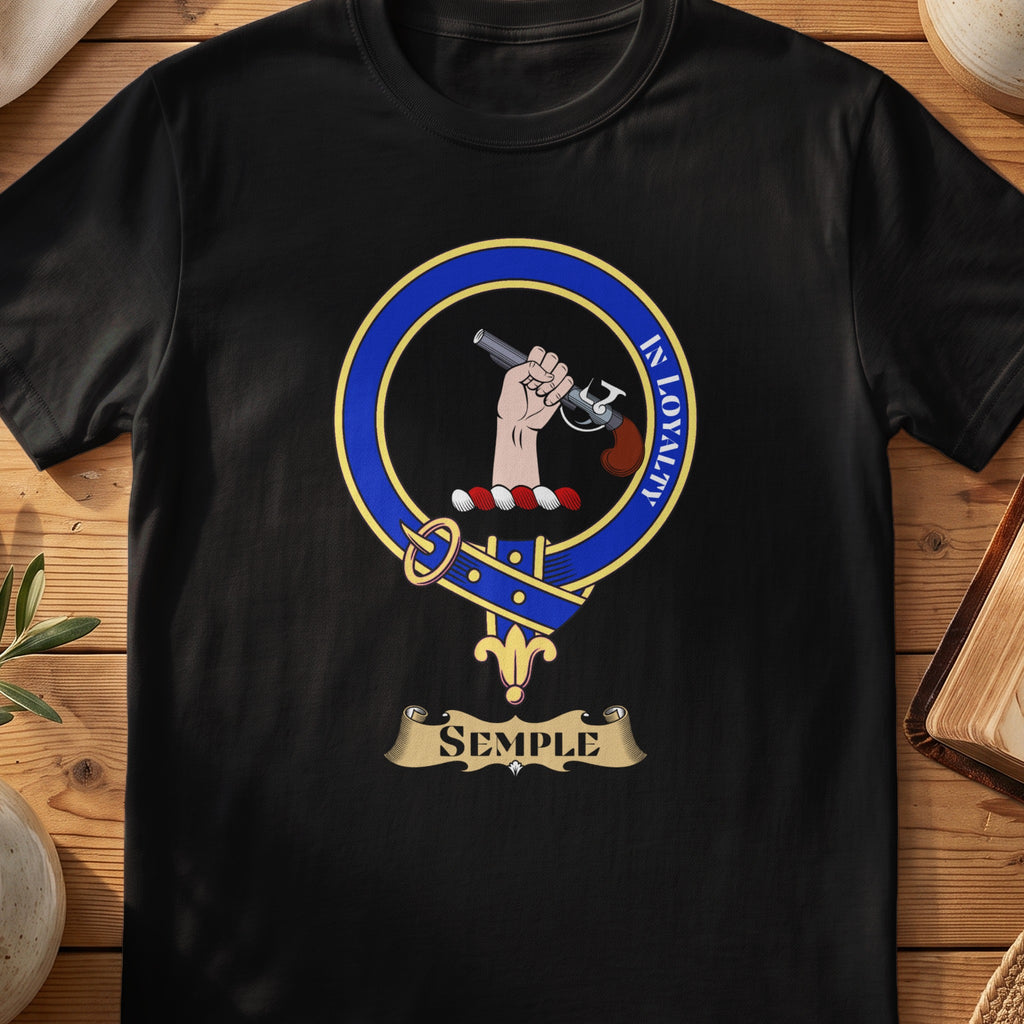 Semple Scottish clan crest T-shirt in Black