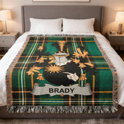 Brady Irish Woven Blanket | Cavan Breffny Family Crest Throw