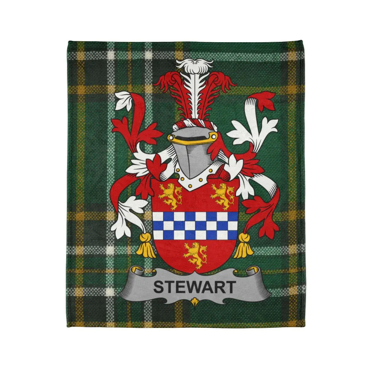 Stewart Family Crest Tartan Blanket decorative product