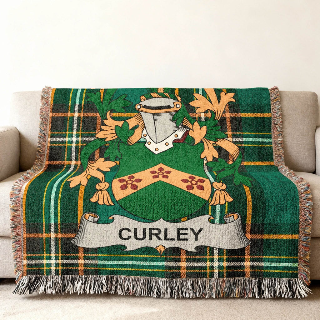CURLEY Crest Green Tartan Throw Blanket product type