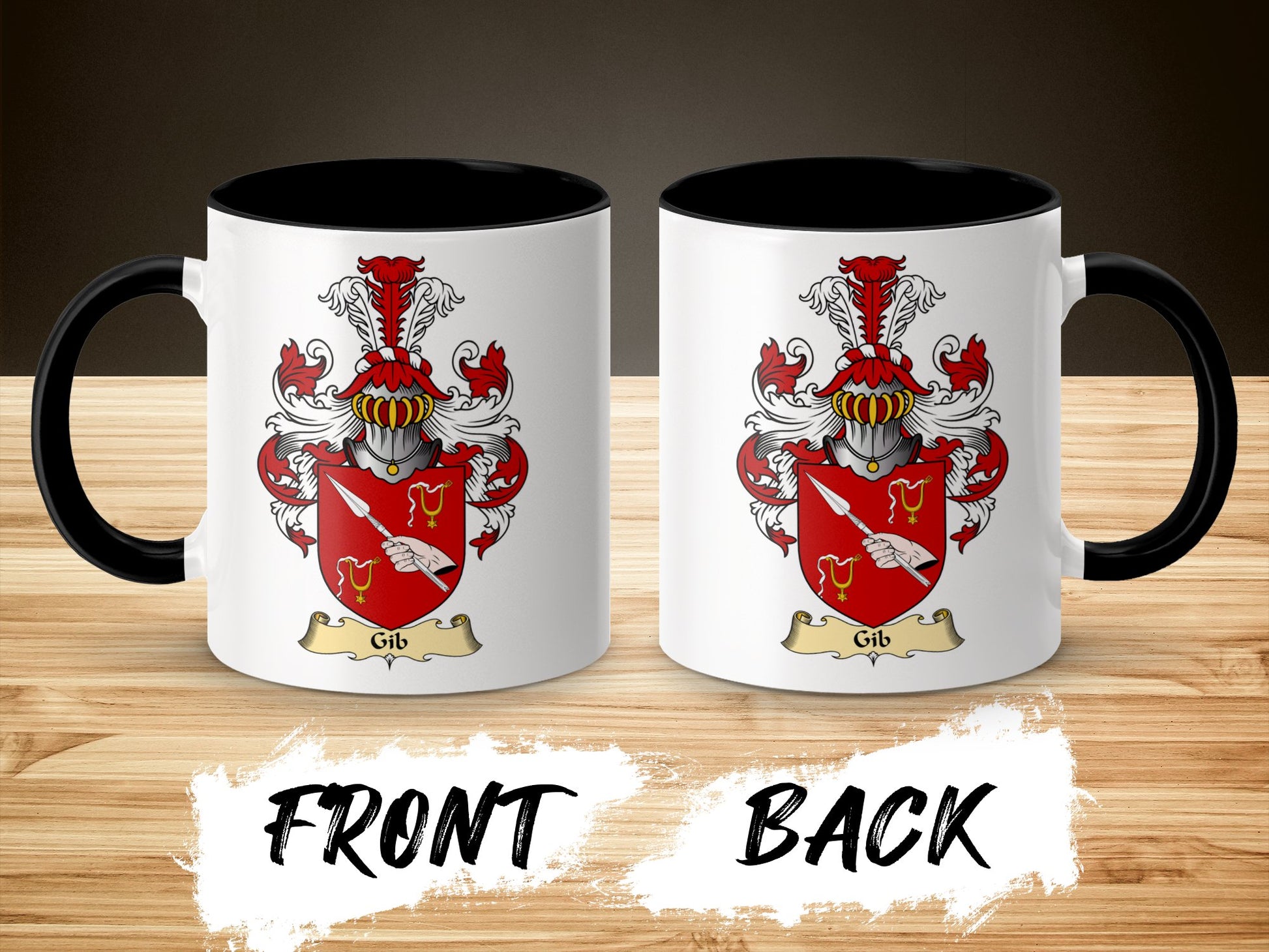 Clan Gib Scottish coat of arms accent coffee mug - Living Stone Gifts