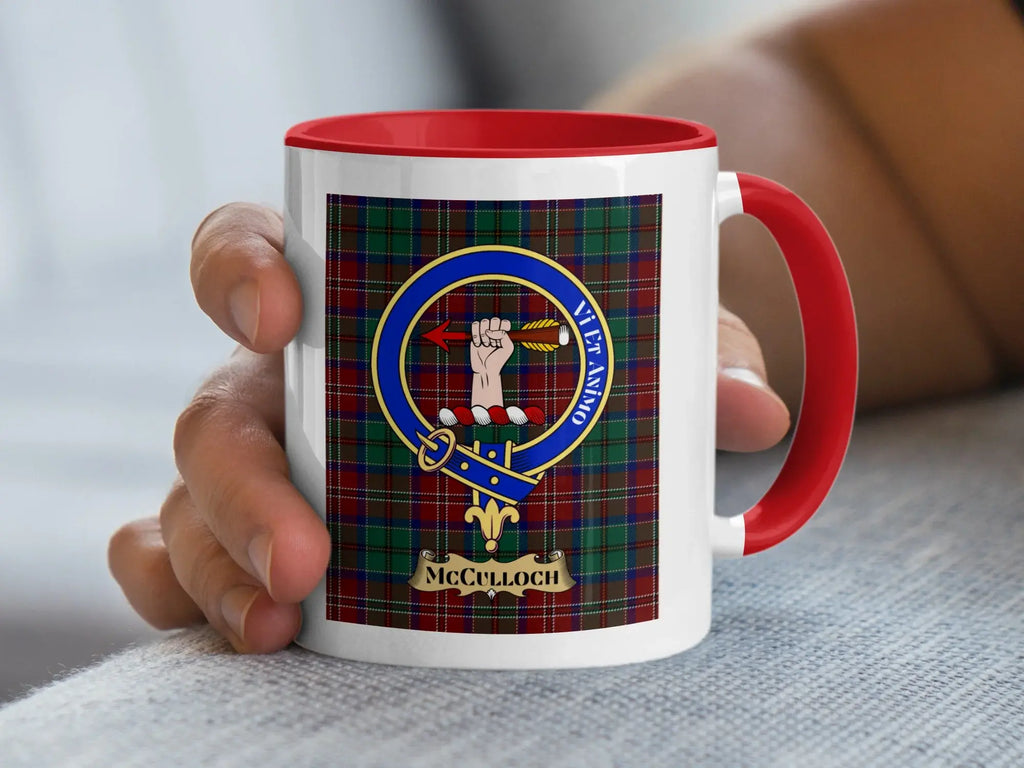 McCulloch family crest ceramic mug for everyday coffee and tea