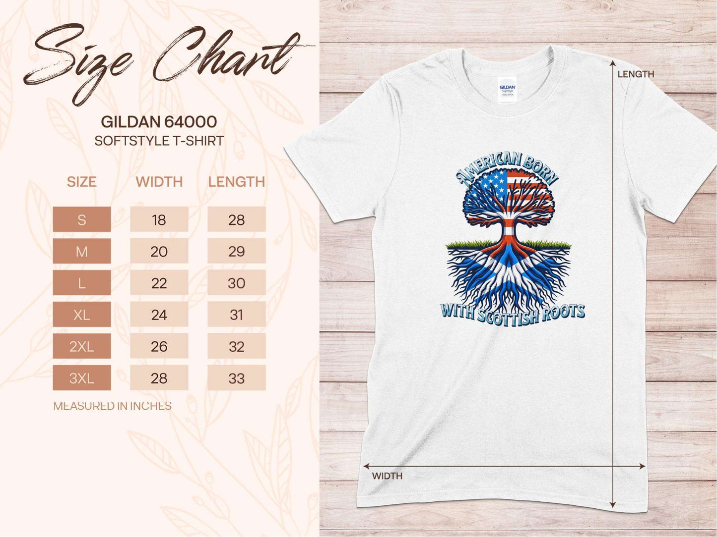 American Born With Scottish Roots Tree Graphic T-Shirt - Living Stone Gifts