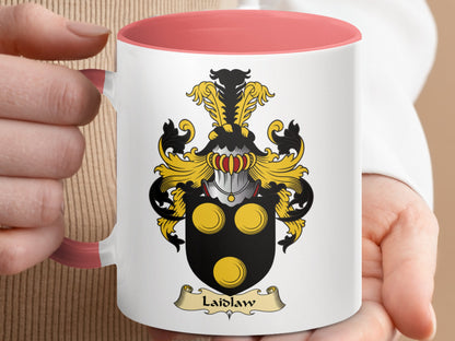 Clan Laidlaw Scottish Coat of Arms Accent Mug - Living Stone Gifts