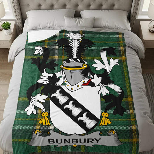 Bunbury Family Crest Plaid Pattern Blanket product