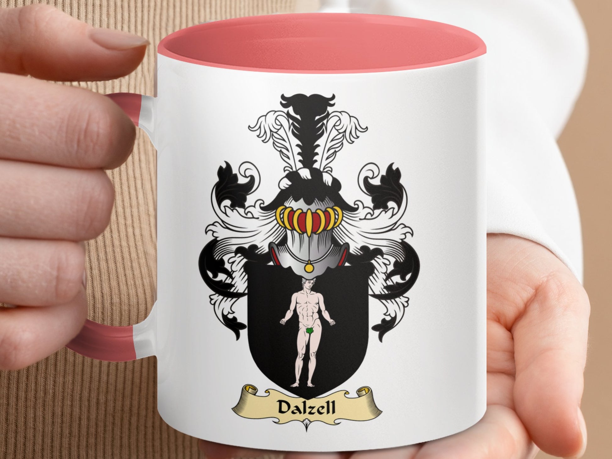 Clan Dalzell Scottish Coat of Arms Accent Coffee Mug - Living Stone Gifts