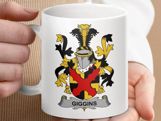 Giggins Surname Irish Family Crest Mug - Celtic Ancestry Gifts