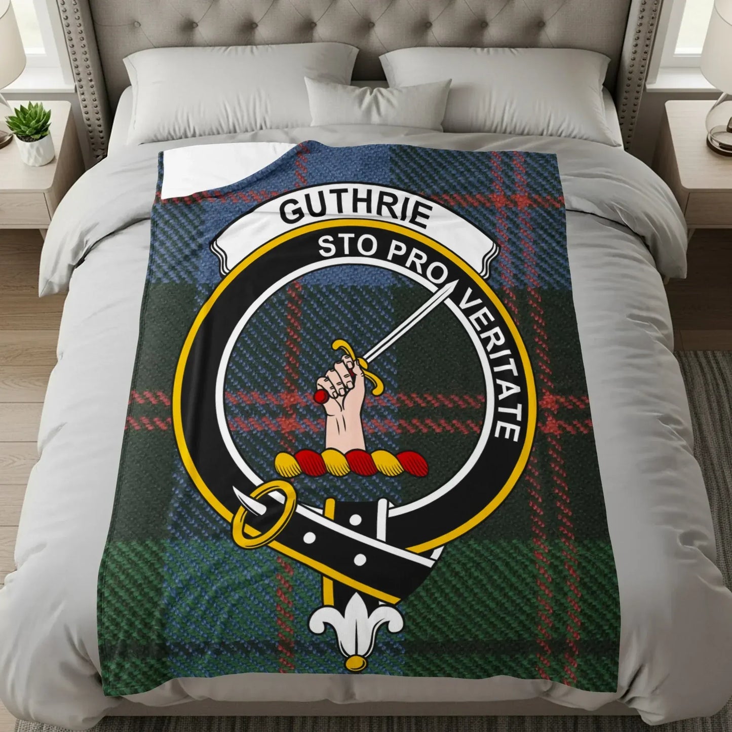 Guthrie Sto Pro Veritate Crest Tartan Blanket product