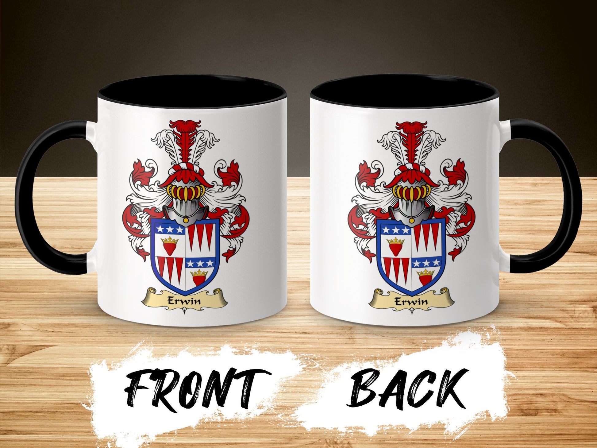 Clan Erwin Scottish Coat of Arms Accent Mug - Living Stone Gifts