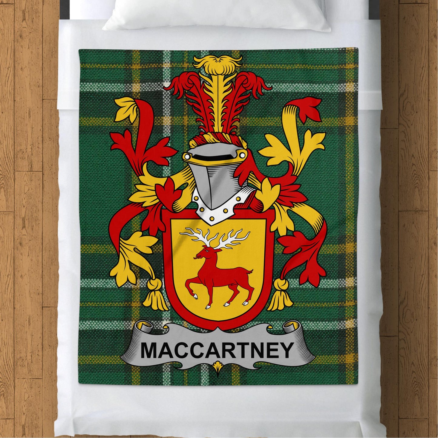 MacCartney Surname Irish Tartan Throw Blanket - Living Stone Gifts