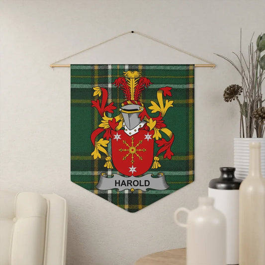 Family Coat of Arms Green and Red Wall Hanging product