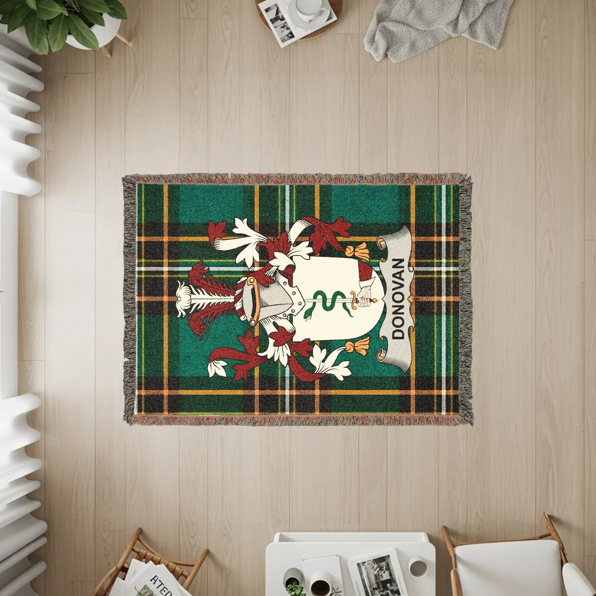 Donovan Family Crest Green Plaid Blanket product type