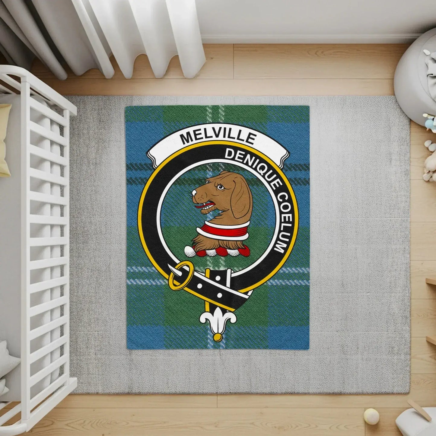 Melville Denique Coelum Family Crest Dog product