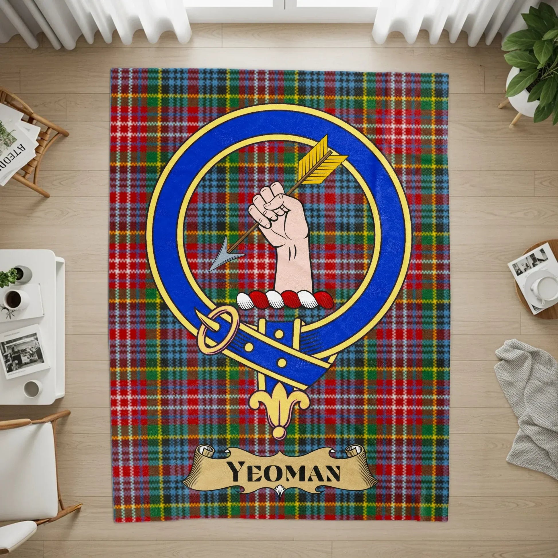 Yeoman Family Crest Tartan Rug Design Home Decor product type