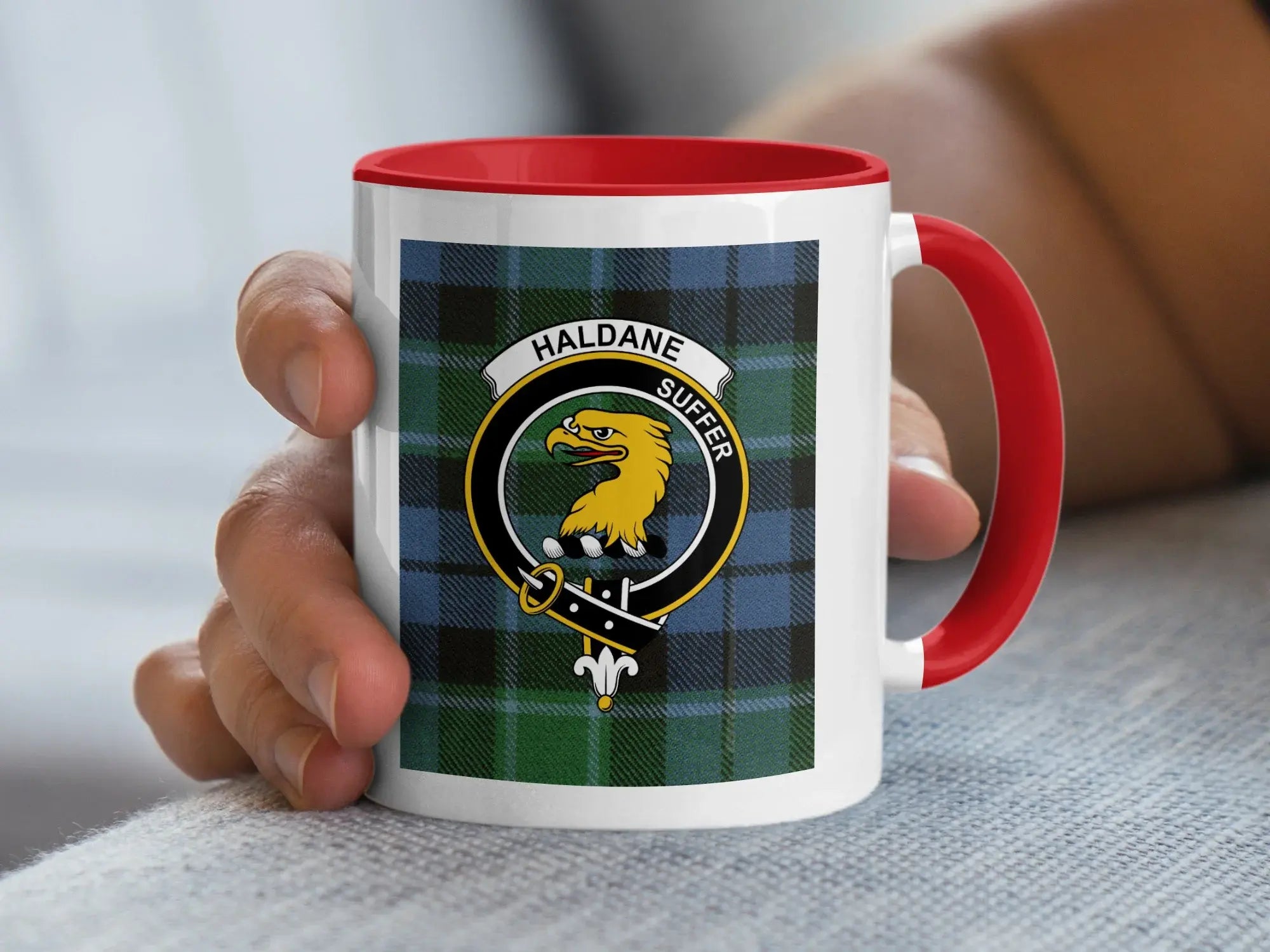 Haldane Suffer Scottish Clan Tartan Crest Mug