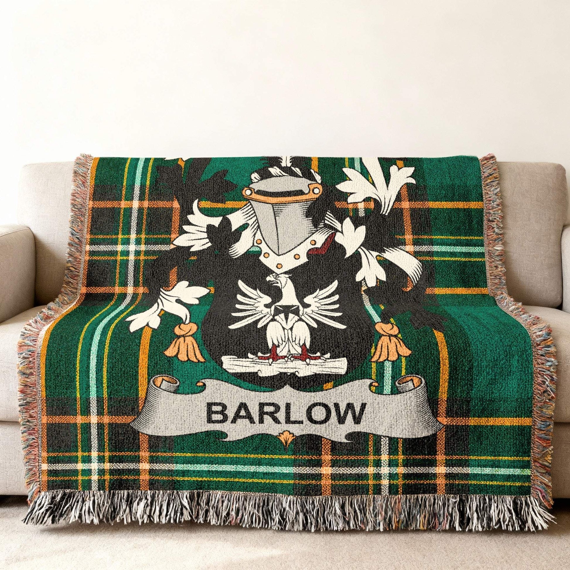 Barlow Family Crest Green Tartan Plaid Throw product type