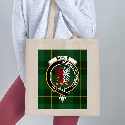 Boyle Clan Crest Scottish Tartan Tote Bag - Living Stone Gifts