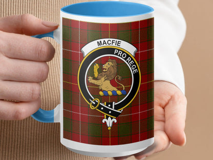 Proud Macfie Crest Tartan Design Scottish Clan Mug - Living Stone Gifts