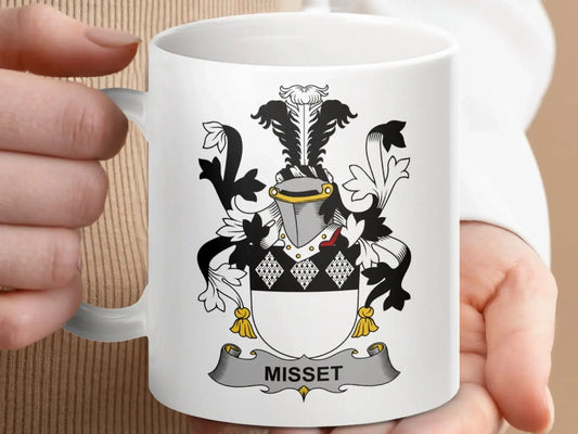 Misset Family Crest Coat of Arms Mug - Celtic Ancestry Gifts