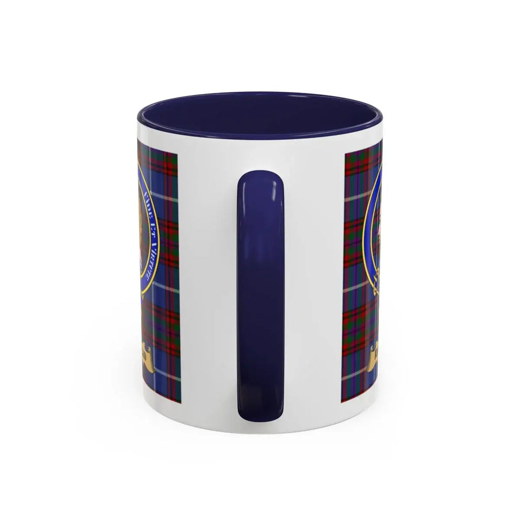 Navy and Plaid Design Mug with Custom Emblem Unique Gift