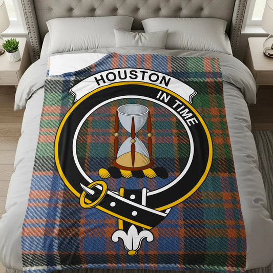 Houston In Time Plaid Tartan Print Fleece Blanket product
