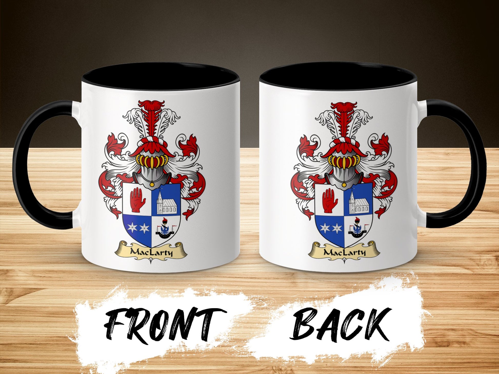 MacLarty Family Crest Heraldic Art Coffee Mug - Living Stone Gifts