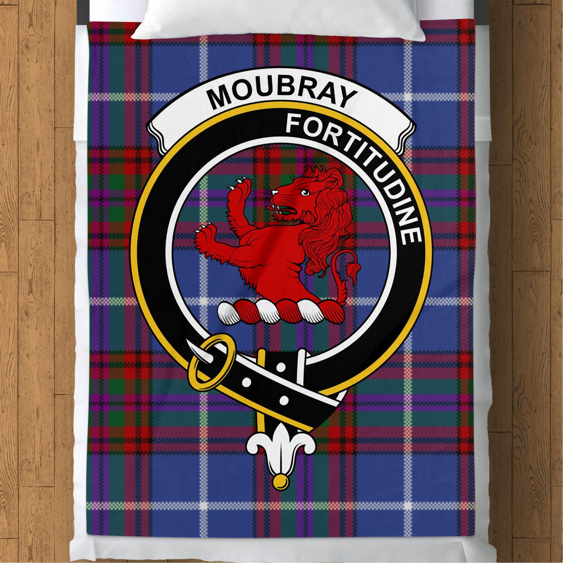 Scottish Clan Moubray Fortitudine Tartan Throw Blanket - Living Stone Gifts