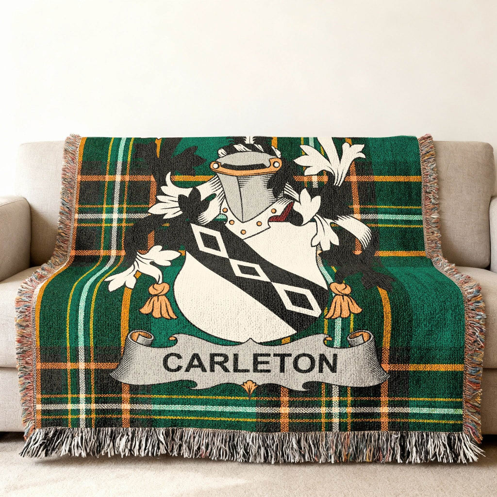 CARLETON Heraldry Green Black Tartan Fringed product type