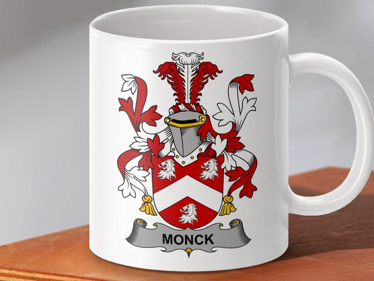 Monck Surname Historic Family Crest Mug - Celtic Ancestry Gifts
