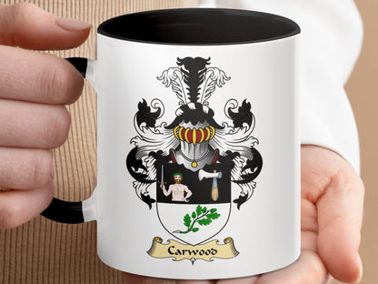 Carwood Scottish Clan Coat of Arms Accent Coffee Mug - Living Stone Gifts